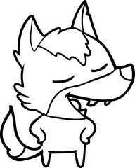 cartoon wolf laughing