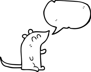 freehand drawn speech bubble cartoon mouse