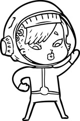 cartoon astronaut woman