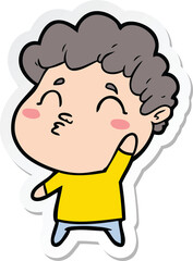 sticker of a cartoon man pouting