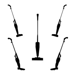 Set of Vacuum Cleaner Silhouettes from different angle