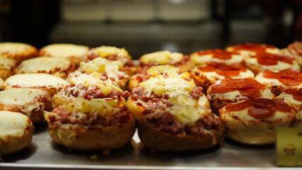 The delicious baked food in the market in the city of the USA