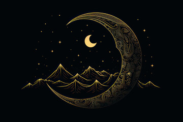 Obraz na płótnie Canvas Universe star astrology symbols mystic fantasy galaxy background silhouette meditation tattoo moonlight