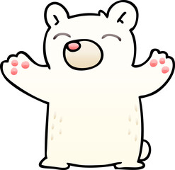 gradient shaded quirky cartoon polar bear