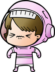 angry cartoon space girl