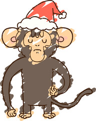 Festive Monkey Chalk Drawing