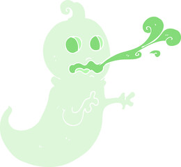 flat color illustration of slimy ghost