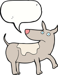 funny cartoon dog with speech bubble