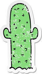 distressed sticker of a cartoon cactus