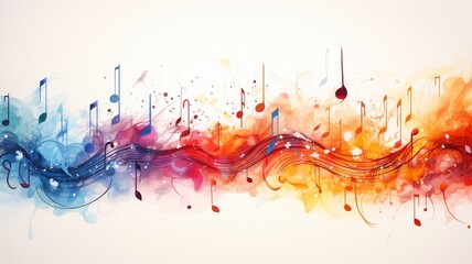 Vibrant white music notation drawing.