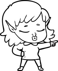pretty cartoon elf girl