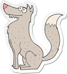 sticker of a cartoon wolf