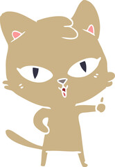 flat color style cartoon cat