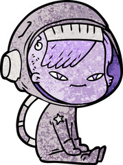 cartoon astronaut woman