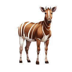 painting of a Okapi on a transparent background, isolated, sumatraism, zebra, wildlife illustration, hd illustration