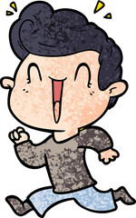 Obraz premium cartoon excited man