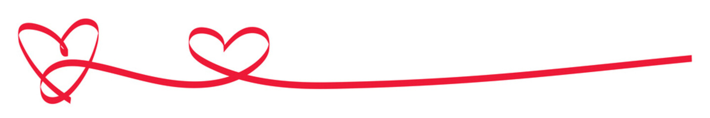 Obraz premium Hand drawn heart line art banner. Symbol of love. Design elements for Valentine's 