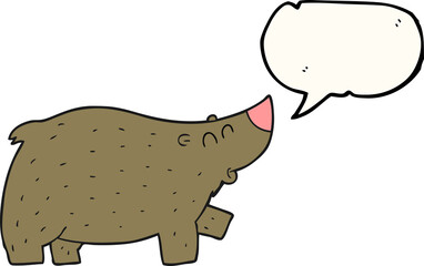 freehand drawn speech bubble cartoon bear
