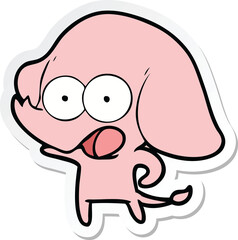 sticker of a cute cartoon elephant