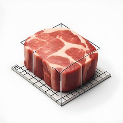 illustration objects that include the whole body Beef tenderloin. Style. Realistic photo on white background.