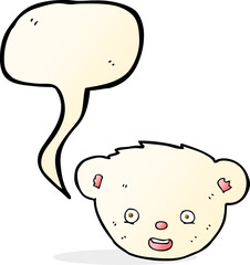 cartoon polar bear face with speech bubble