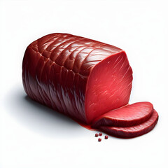 illustration objects that include the whole body Beef tenderloin. Style. Realistic photo on white background.