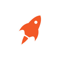 Rocket Logo Template in Flat Style