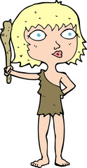 cartoon cave woman