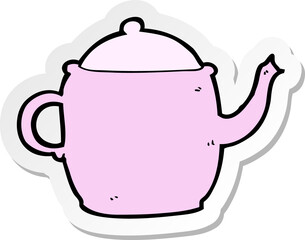 sticker of a cartoon tea pot