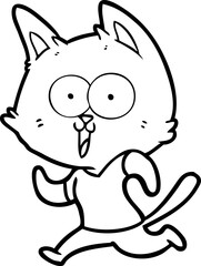 funny cartoon cat jogging