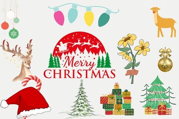 Christmas red background. Merry Christmas and Happy New year holiday winter Xmas cards etc.