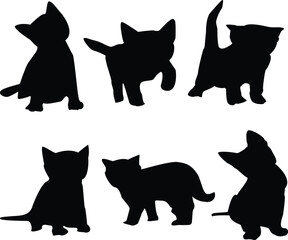 Creative & Unique Cute Cat Silhouette Vector Art