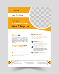 yellow & white corporate flyer design mock up