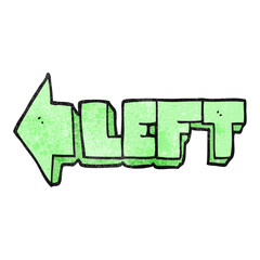 freehand textured cartoon left symbol