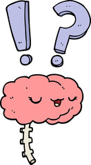 cartoon curious brain