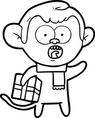 cartoon shocked monkey