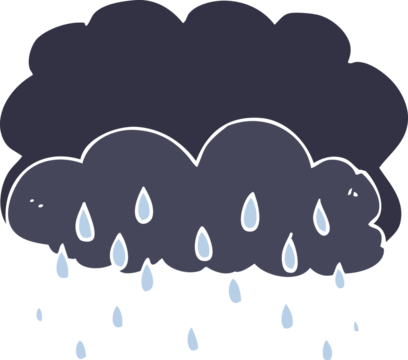 flat color illustration of thundercloud