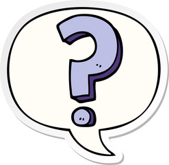 cartoon question mark with speech bubble sticker