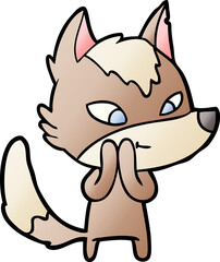 friendly cartoon wolf