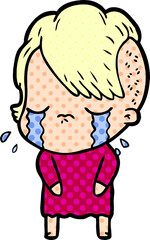 cartoon crying girl