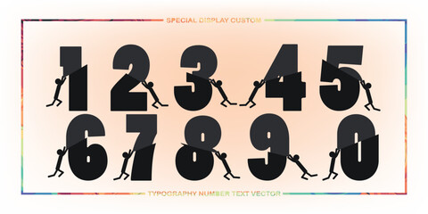 assorted digital custom vector numbers. minimum. Color gradation. Dark. Banner Network. 3d effect. Design. futuristic. Paper cut or effect. Luxury. Premium. 169
