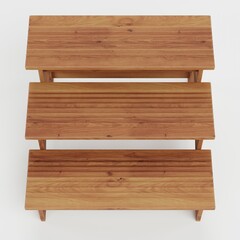 Realistic 3D Render of Wooden Stairs