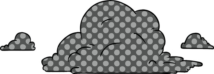hand drawn cartoon doodle of white large clouds