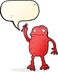 cartoon poisonous frog with speech bubble
