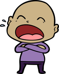 cartoon shouting bald man