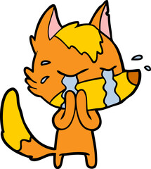 sad little fox cartoon character