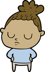 Obraz premium cartoon calm woman