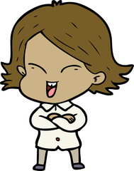 happy cartoon girl