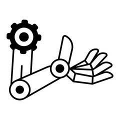 Handy linear icon of an artificial arm 