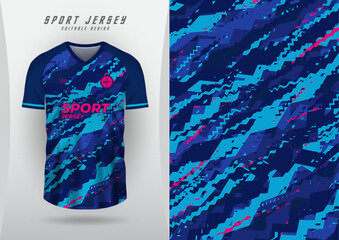 Background, sublimation style, outdoor sports, jersey, football, futsal, running, racing, exercise, pattern, zigzag wave, blue